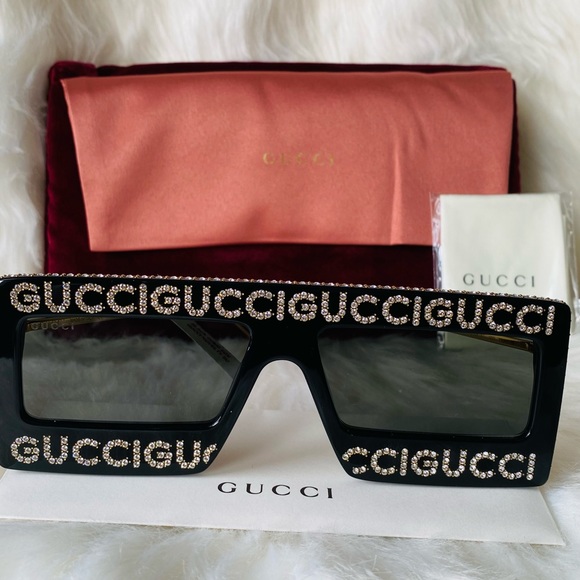 Gucci embellished rectangular sunglasses - Picture 7 of 13